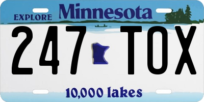 MN license plate 247TOX