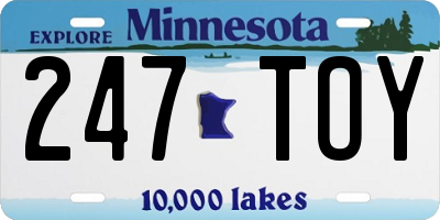 MN license plate 247TOY