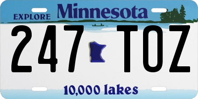 MN license plate 247TOZ