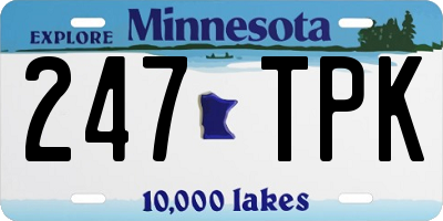 MN license plate 247TPK