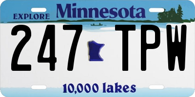 MN license plate 247TPW