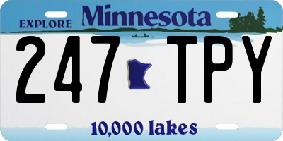 MN license plate 247TPY