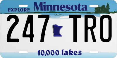 MN license plate 247TRO