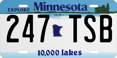 MN license plate 247TSB