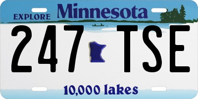 MN license plate 247TSE