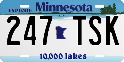 MN license plate 247TSK