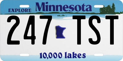 MN license plate 247TST