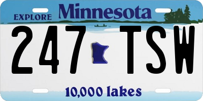 MN license plate 247TSW