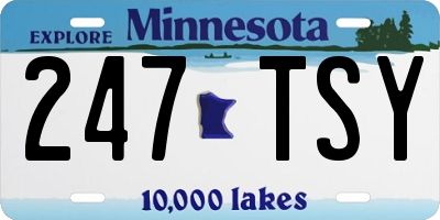MN license plate 247TSY