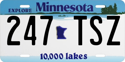 MN license plate 247TSZ