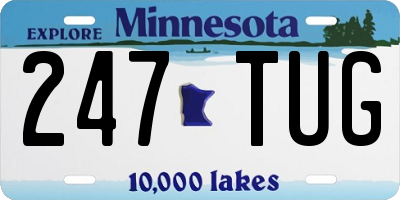 MN license plate 247TUG