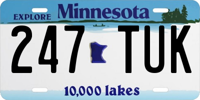 MN license plate 247TUK