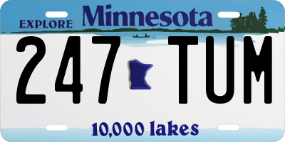 MN license plate 247TUM