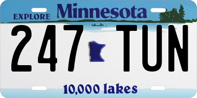 MN license plate 247TUN
