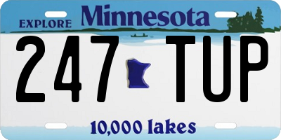MN license plate 247TUP