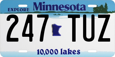 MN license plate 247TUZ