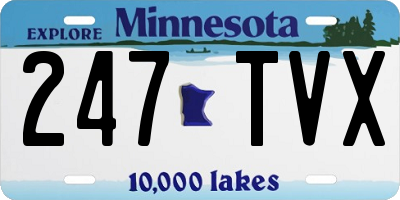 MN license plate 247TVX