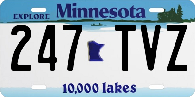 MN license plate 247TVZ
