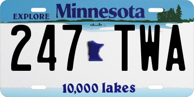 MN license plate 247TWA