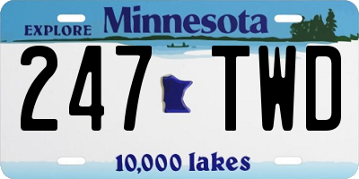 MN license plate 247TWD