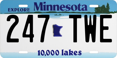 MN license plate 247TWE
