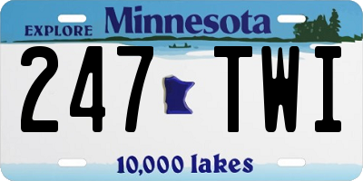 MN license plate 247TWI