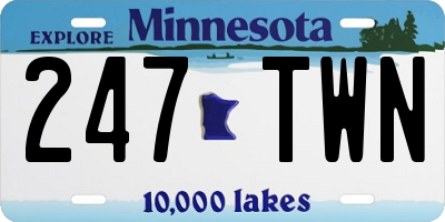 MN license plate 247TWN