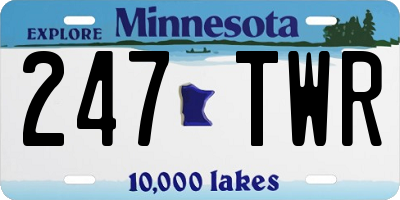 MN license plate 247TWR