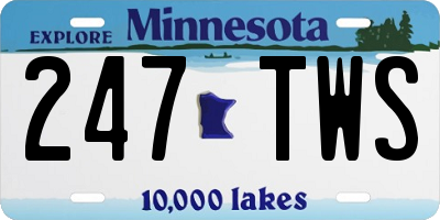 MN license plate 247TWS