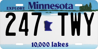 MN license plate 247TWY