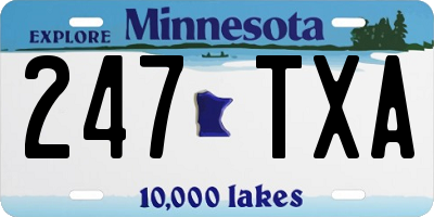 MN license plate 247TXA