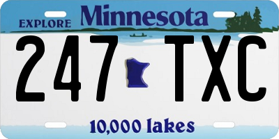 MN license plate 247TXC