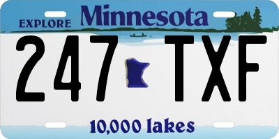 MN license plate 247TXF