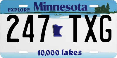 MN license plate 247TXG