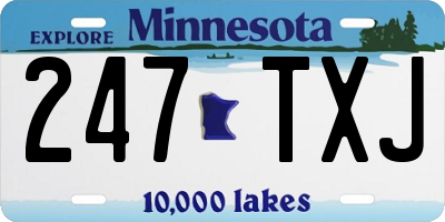 MN license plate 247TXJ