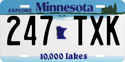 MN license plate 247TXK