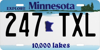 MN license plate 247TXL