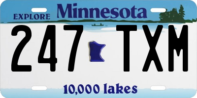 MN license plate 247TXM