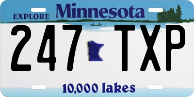 MN license plate 247TXP
