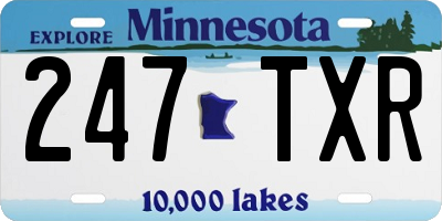 MN license plate 247TXR