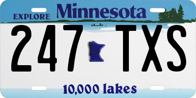 MN license plate 247TXS