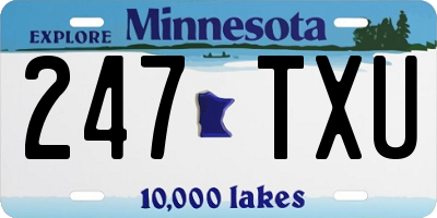 MN license plate 247TXU
