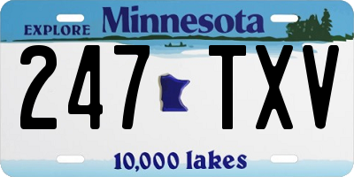 MN license plate 247TXV