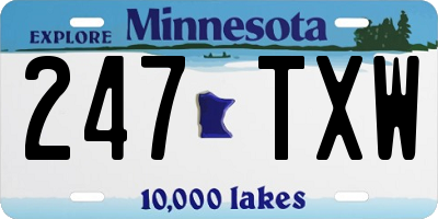 MN license plate 247TXW