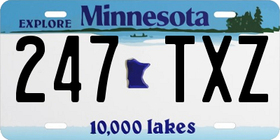 MN license plate 247TXZ