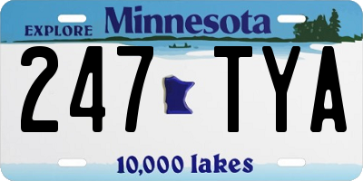MN license plate 247TYA
