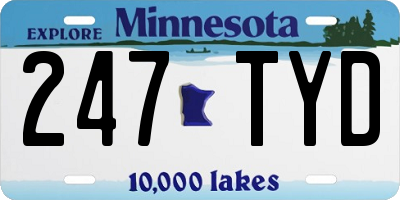 MN license plate 247TYD