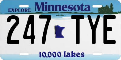 MN license plate 247TYE