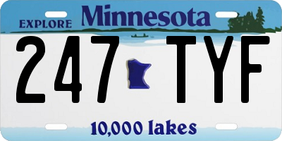 MN license plate 247TYF