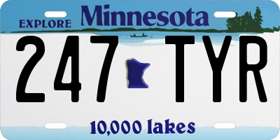 MN license plate 247TYR